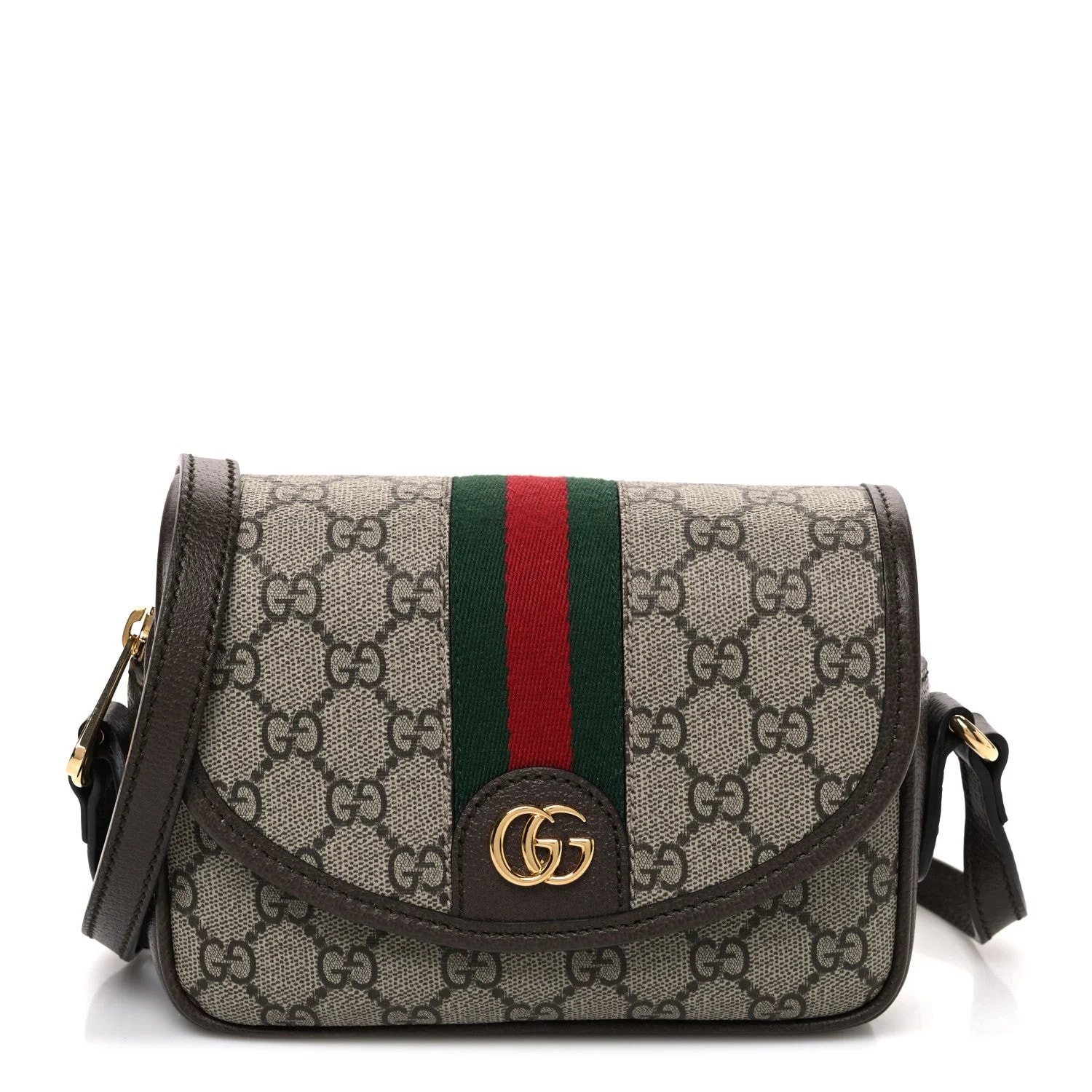 Gucci — Textured Dollar Mini Ophidia Flap New Acero — Handbag — resale