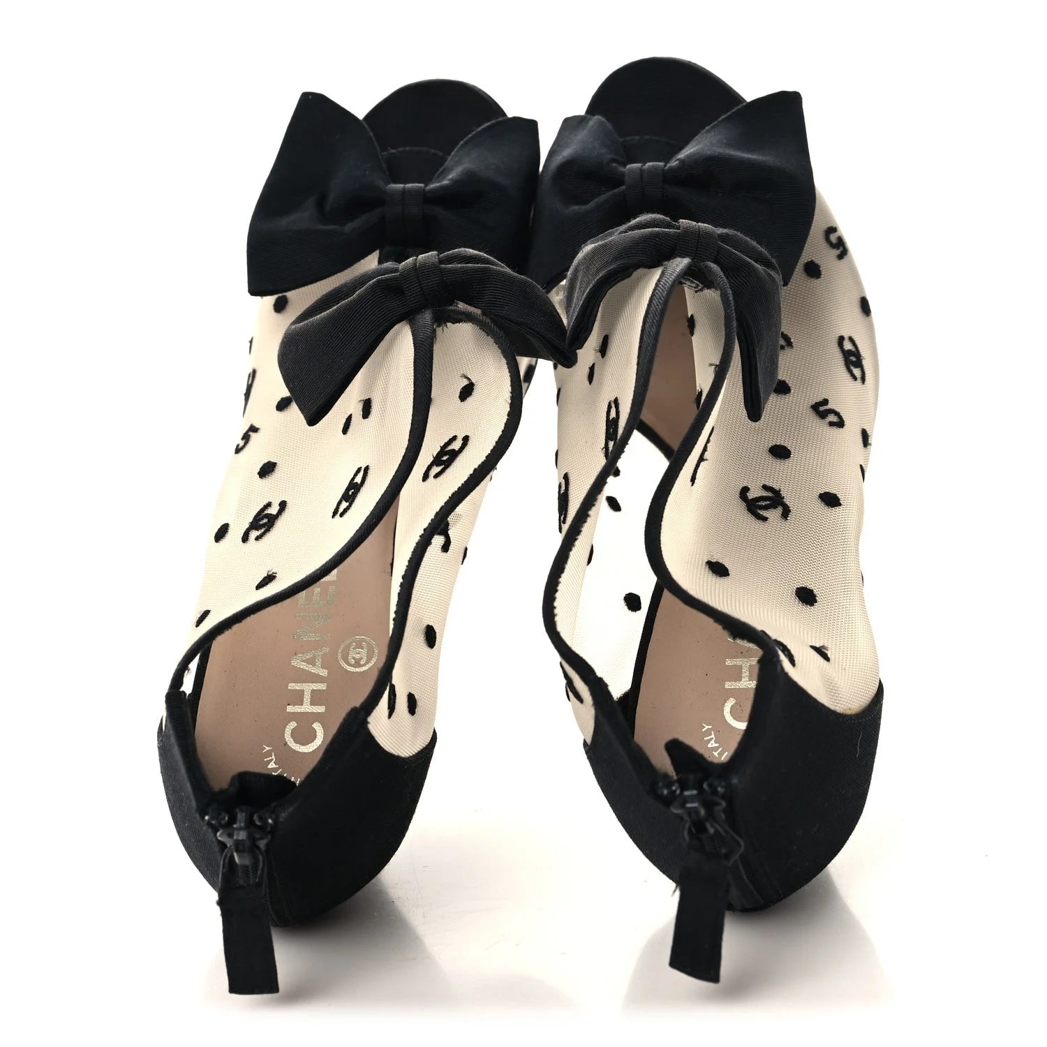 Grosgrain Bow Peep Toe Booties 39 2
