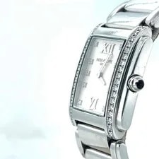 Patek Philippe Twenty~4 Quartz 30mm Steel Diamond Dial/Bezel 4910/10A-011 4