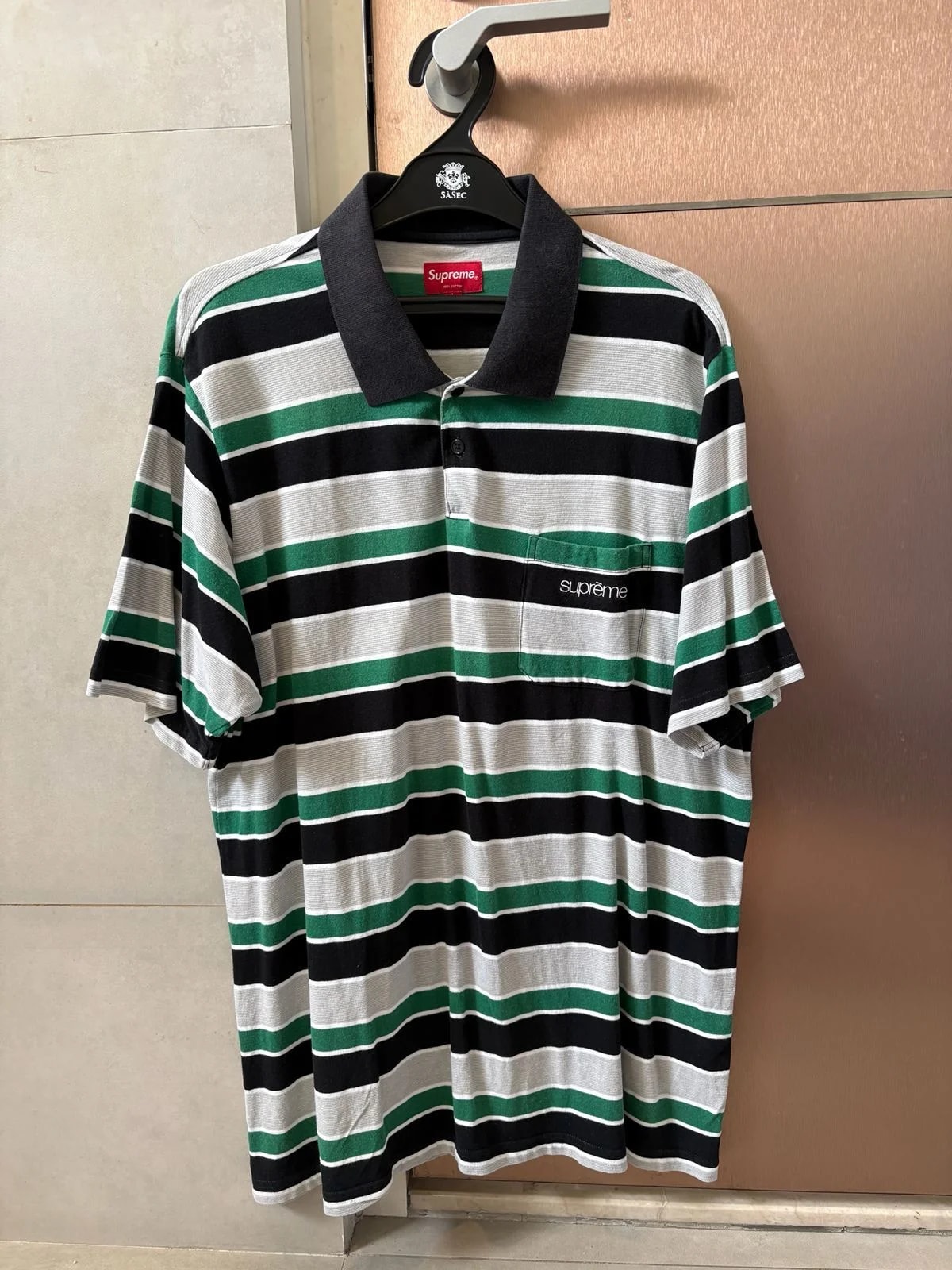 Supreme — Supreme Classic Logo Stripe Polo — streetwear — resale