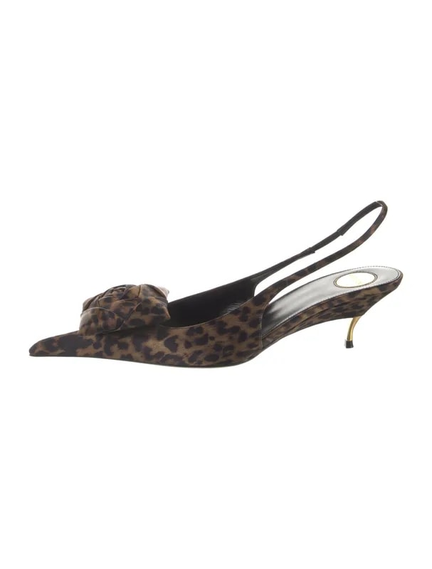 Saint Laurent — Animal Print Slingback — Designer Shoe — resale