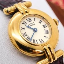 Cartier Must de Colisée Vermeil SV925 Gold Plated & Blue Hands 2