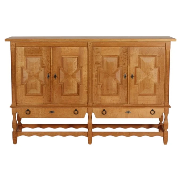 Danish Henning Kjærnulf Tall Sideboard of With 4 Doors Brutalist Style 1970s — Furniture — resale