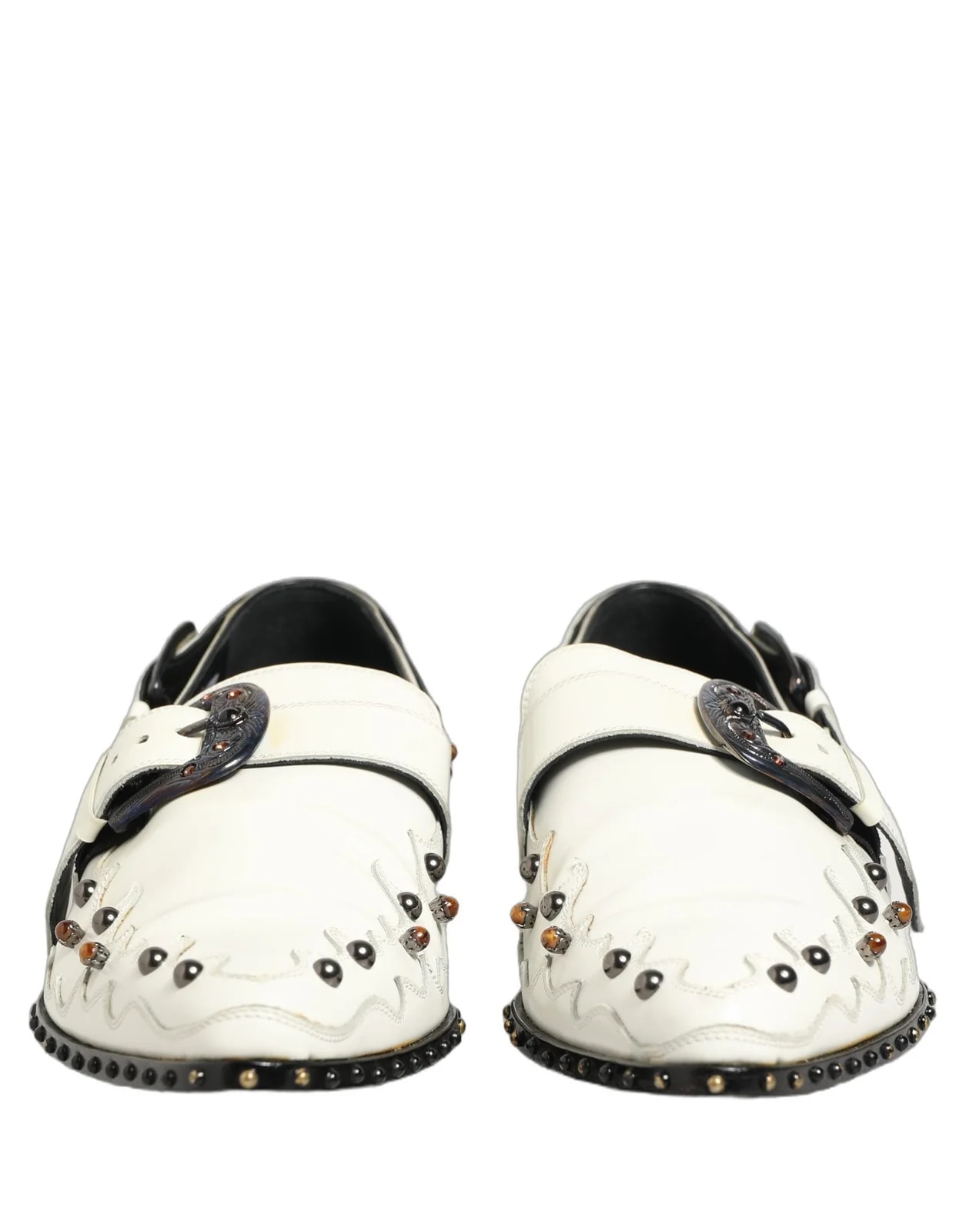 Dolce & Gabbana — Dolce & Gabbana Studded Formal Dress Monk Strap Shoes — Designer Shoe — resale