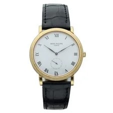 Patek Philippe — Patek Philippe Calatrava 3919J 18k Yellow Gold 33 Mm Leather Manual Wind — Watch — resale