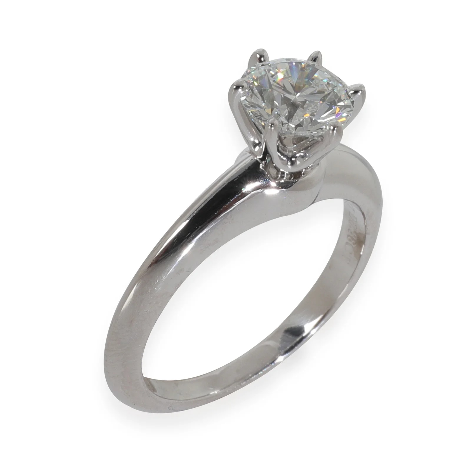 Tiffany & Co. 0.88 Ct Round Brilliant Engagement Ring 950 4