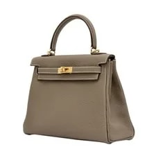 Hermes Kelly 25 Togoetoupe Yellow Gold Hardware W Engraved YUKI-0 3