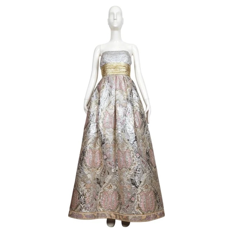 Leonard, Leonard Fashion — 1980's Leonard of Paris Brocade Strapless Gown — Clothing — resale