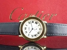 Cartier Must Ronde Vermeil W1006922 Quartz 33mm White Leather Strap 2