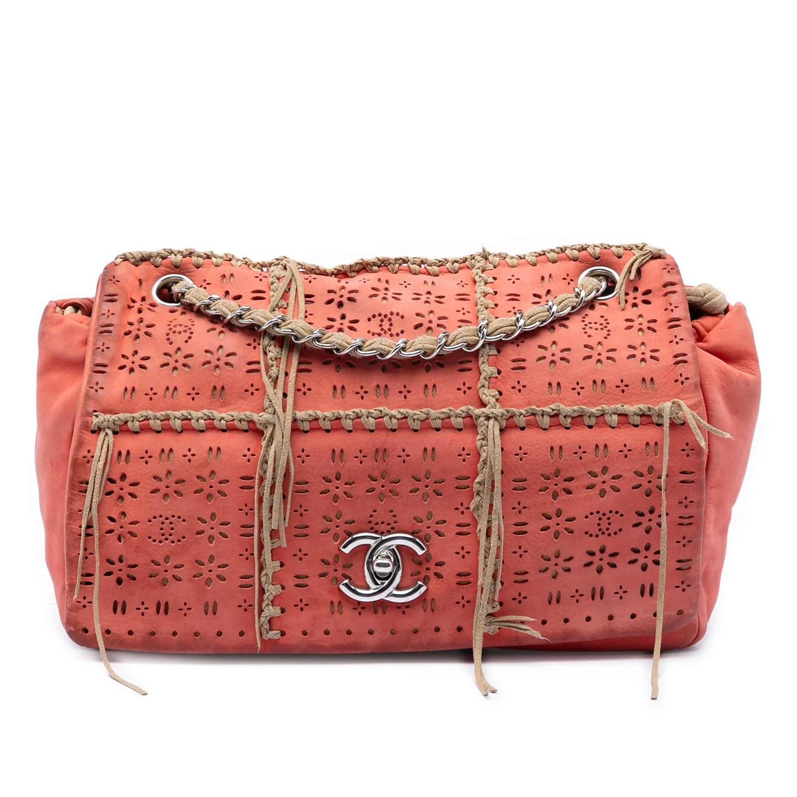 Chanel — Laser Cut Fringe Flap — Handbag — resale