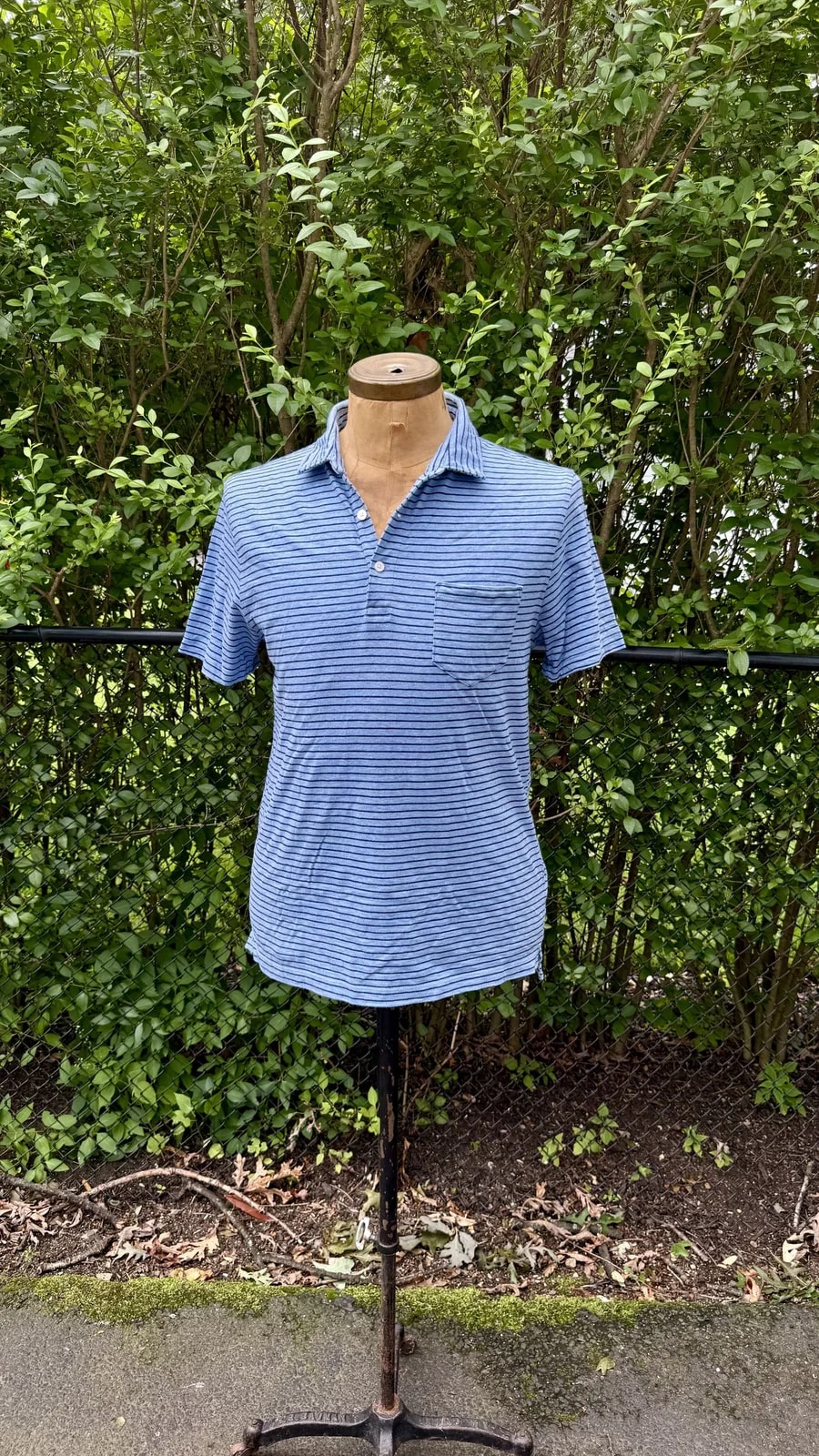Slub Cotton Micro Stripe Polo Heather and — streetwear — resale