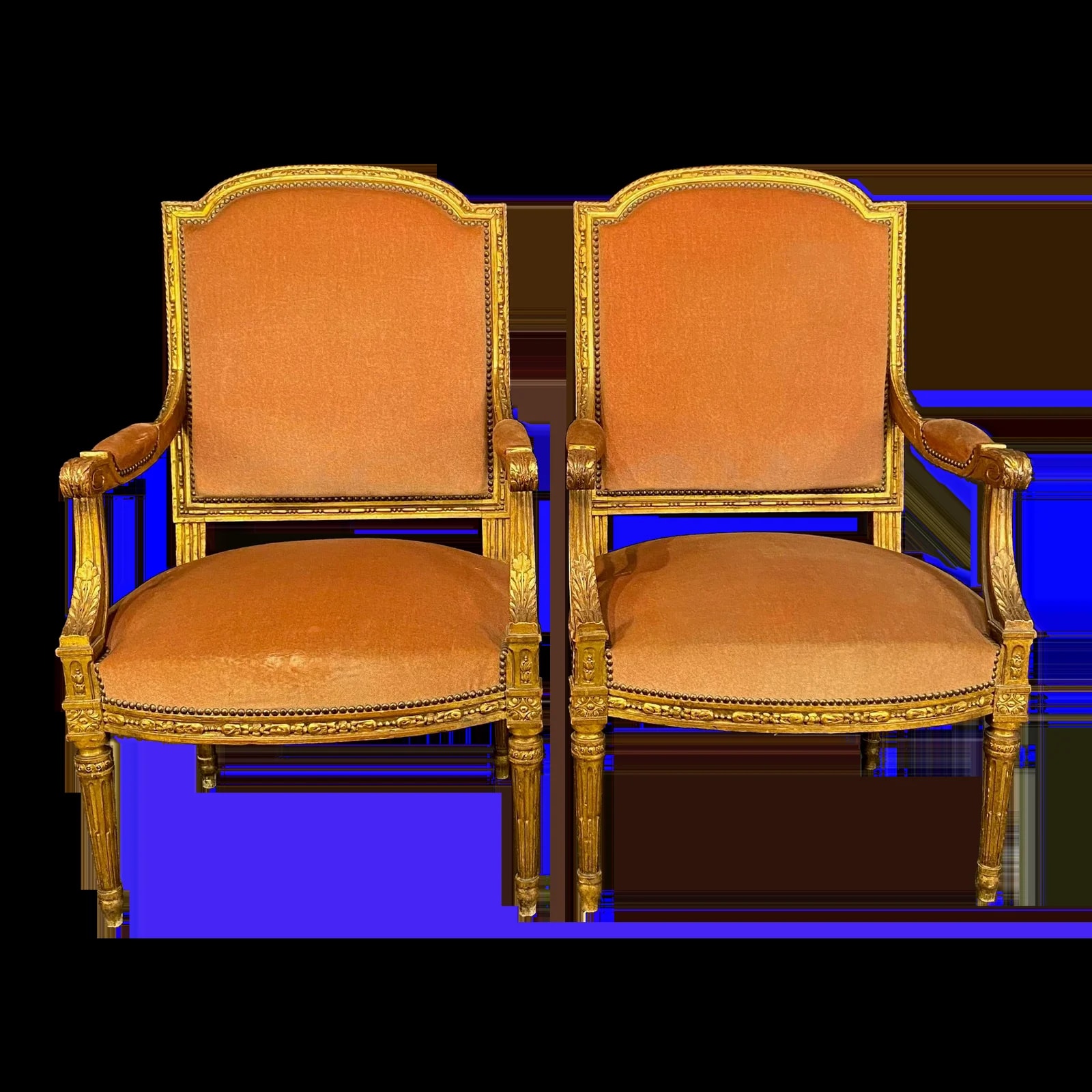 Antique French Louis XVI Giltwood Armchairs From Salon Set -A Pair — Furniture — resale