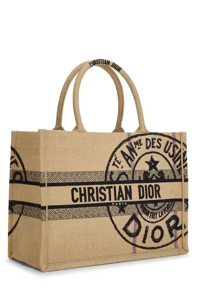 Embroidered Jute Book Tote Medium 2