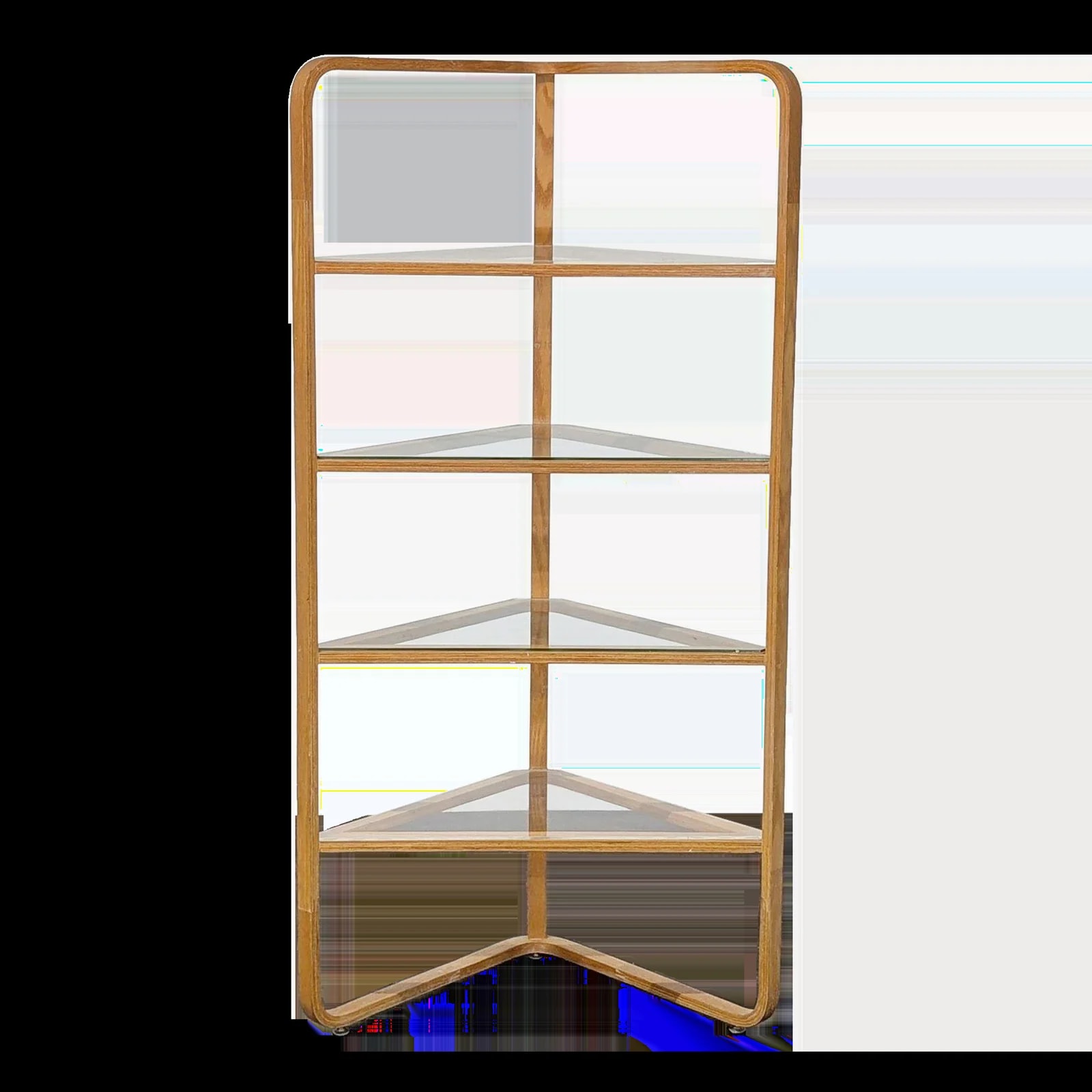 Modern Bentwood Corner Bookshelf With Shelves — Furniture — resale