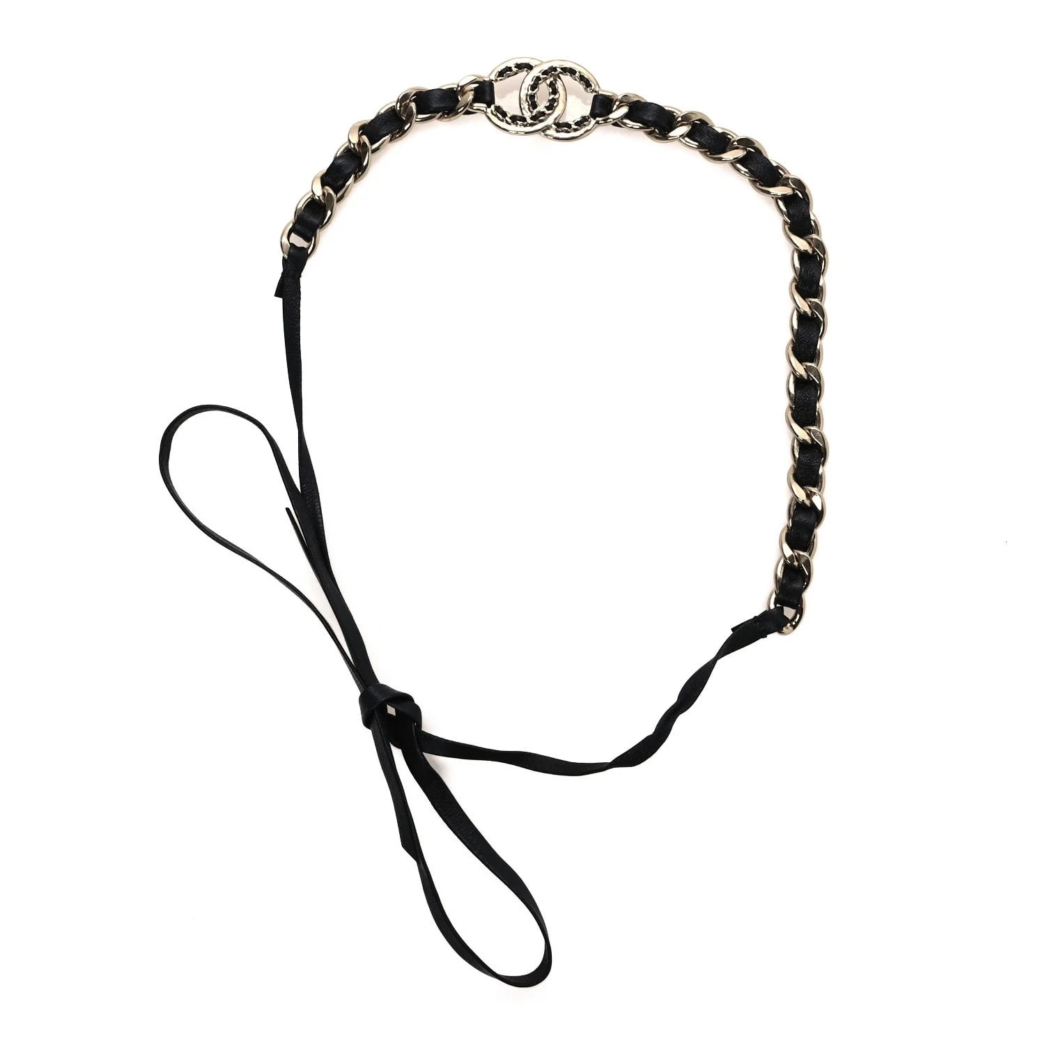 Chanel — Metal CC Chain Tie Headband — Jewelry — resale
