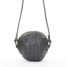 Bottega Veneta — Bottega Veneta Mava Mini Dark Woven Crossbody Bla One — Handbag — resale