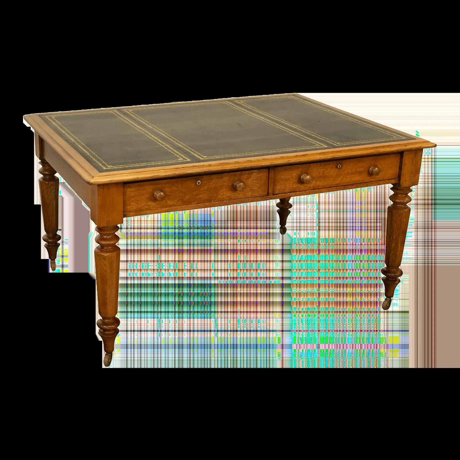 Antique English & Top Double-Sided Library Partner's 1860 — Furniture — resale