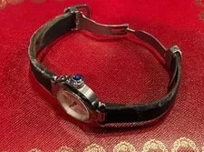 Cartier Miss Pasha Leather Strap Stainless Steel Silver Dial 4