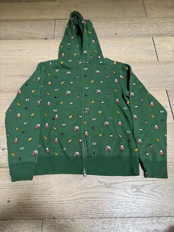 BAPE — Bape Baby Milo Football Full Zip Hoodie — streetwear — resale