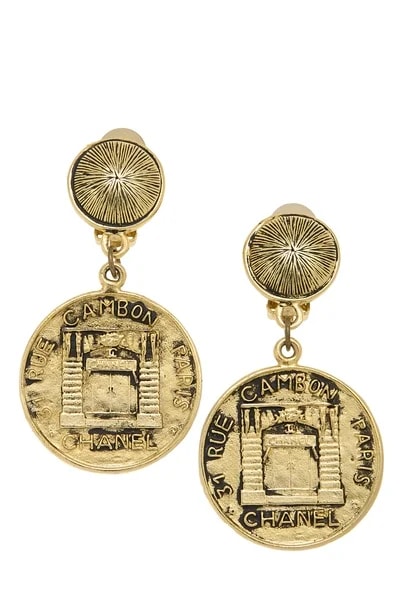 Chanel — 'CC' Medallion Dangle Drop — Jewelry — resale