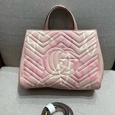 Auth Gucci GG Marmont Graffiti Print Chevron 4