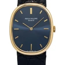 Patek Philippe Golden Ellipse 3848J 18k YG Blue Dial W/Archive 27mm 2