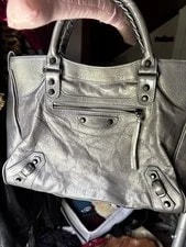 Balenciaga City Medium Satchel Top Handle Zip Studded Buckle Mirror Pockets 3