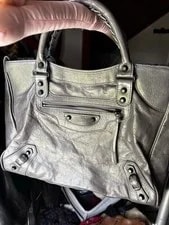 Balenciaga City Medium Satchel Top Handle Zip Studded Buckle Mirror Pockets 4