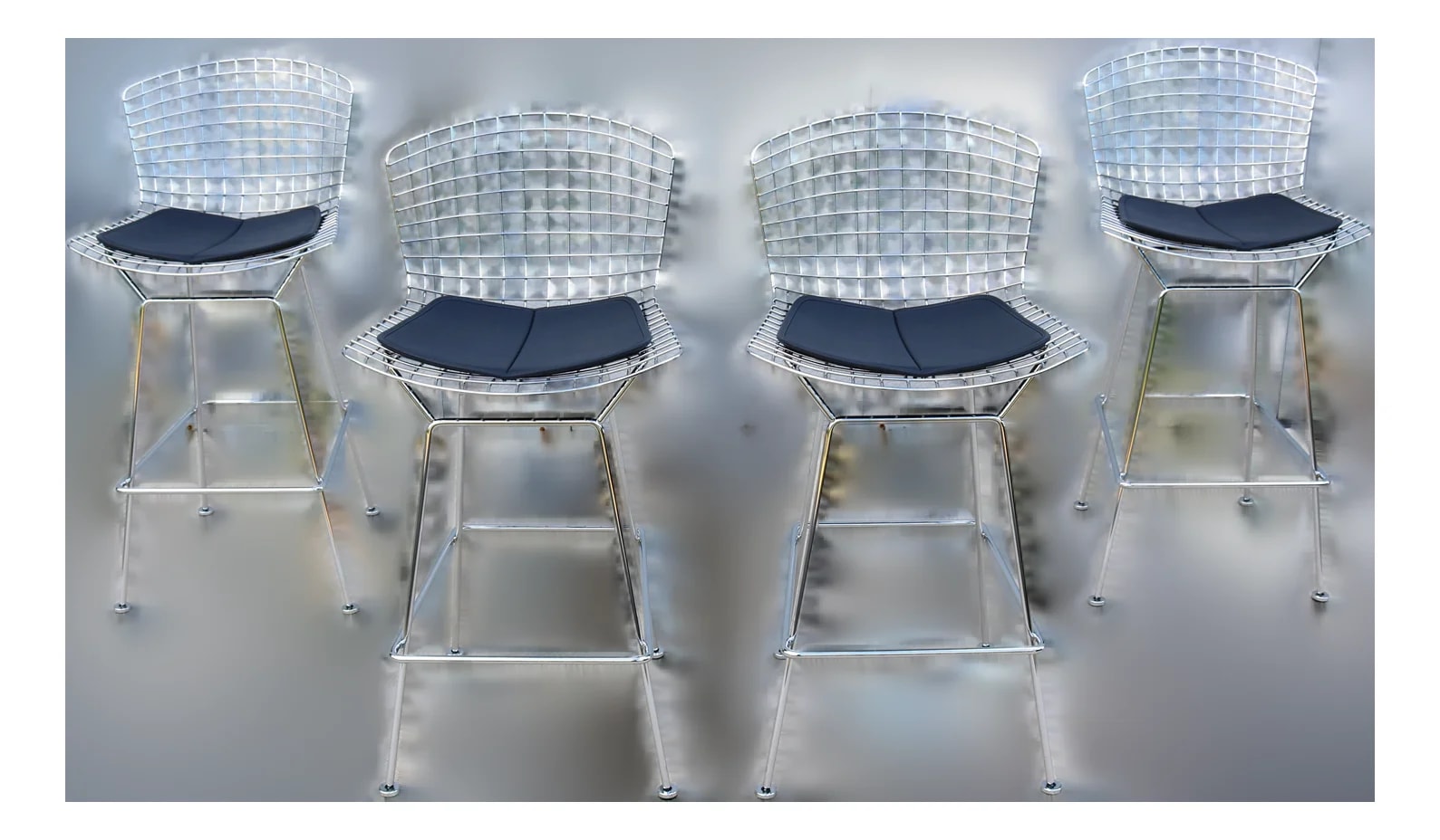 Knoll — Mid-Century Modern Harry Bertoia for Knoll Bertoia Bar Height Stools - Set of 4 — Furniture — resale