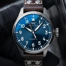 IWC — IWC Big Pilot's Blue Sunburst Dial Steel Leather 43mm Automatic Set — Watch — resale