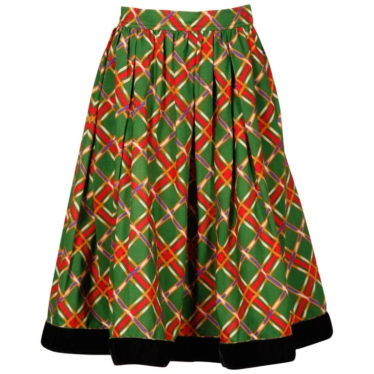 Yves Saint Laurent — Yves Saint Laurent 1970s Plaid Midi Skirt — Clothing — resale