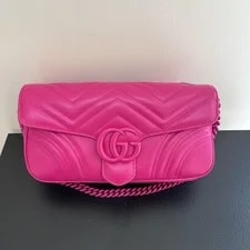 Gucci — Gucci GG Marmont Wide Logo Quilted Chain Crossbody - Excellent #11GFIRU — Handbag — resale