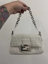 Fendi — Fendi Baguette Logo With Buckle Closure & Chain Strap — Handbag — resale