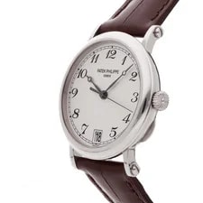 Patek Philippe Calatrava Officer White Gold Auto 36mm Strap 5053G-001 2