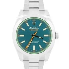Rolex — Rolex Milgauss Blue Green Stainless Steel 40mm Random Serial Oyster 116400 GV — Watch — resale