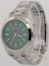 Rolex Milgauss Blue Green Stainless Steel 40mm Random Serial Oyster 116400 GV 3