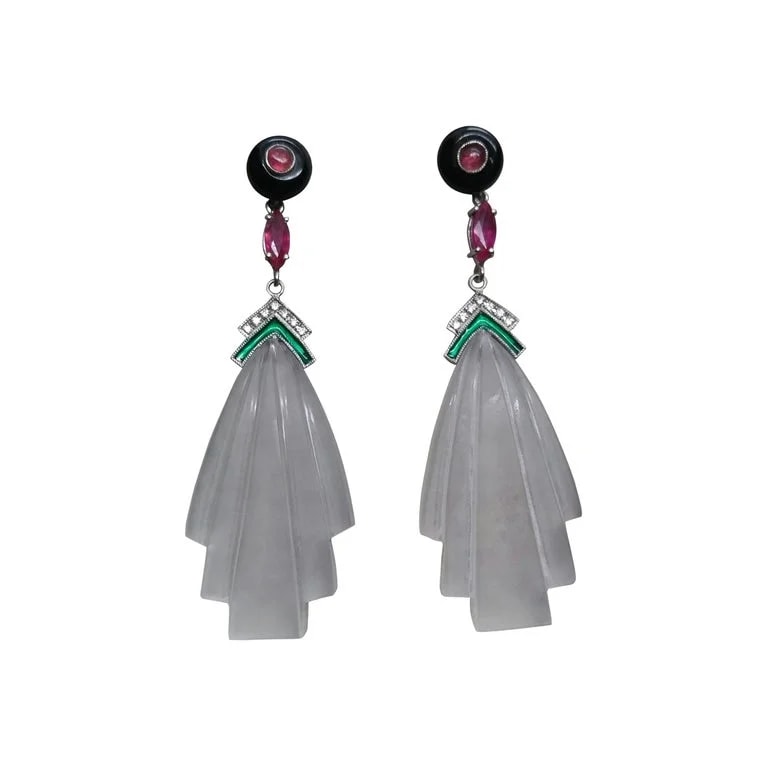 Tutti Frutti Jewellery — Art Deco Style Rock Diamonds Rubies Enamel — Jewelry — resale