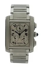 Cartier 28mm Tank Francaise Chronoflex Chrono W51001Q3 ! Ref: 2303! 2