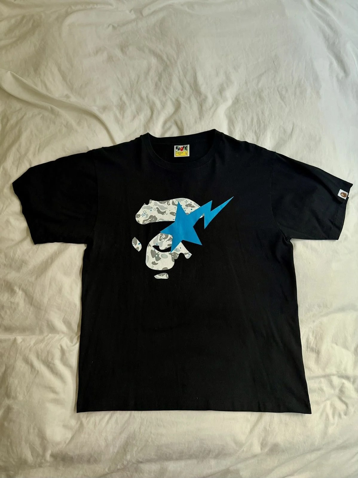 BAPE — Bape Space Camo Ape Face Bapesta Tee — streetwear — resale