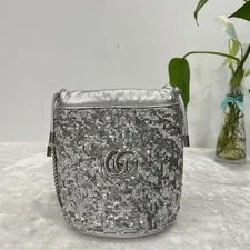 Gucci GG Marmont Sequin Bucket Crossbody Auth Evening 2