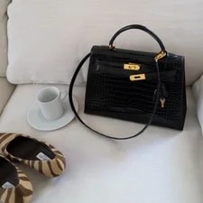 Hermès Shiny Porosus Sellier Kelly 32 1997 W/ COA 2