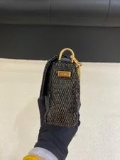100% Auth Fendi Mini Baguette Woven Fabric HDW 4
