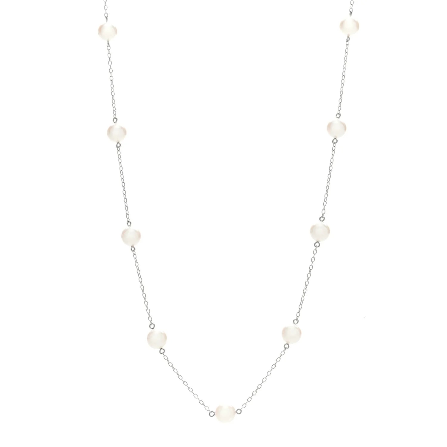 Mikimoto — 18K White Gold Akoya Cultured 6.5mm Station — Jewelry — resale