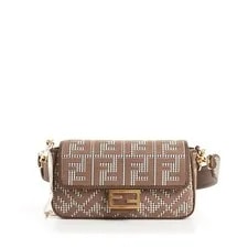 Fendi — Fendi 3490$ Medium Baguette - Houndstooth With Embroidery — Handbag — resale