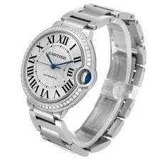 Cartier Ballon Bleu 36 Midsize Steel Diamond Silver Dial W4BB0017 Box Card 4