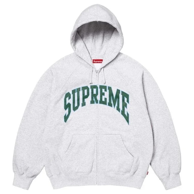 Supreme Cracked Raglan Zip Up Hooded Sweatshirt 4