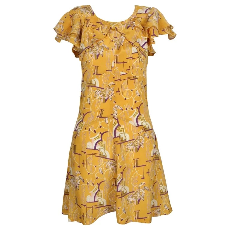 Biba — 1960's Biba Art Deco Printed Mini Dress — Clothing — resale