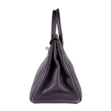 Auth Hermes Birkin 30 Cassis /Silvertone - z9279 2