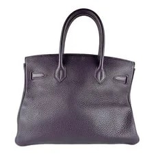 Auth Hermes Birkin 30 Cassis /Silvertone - z9279 3
