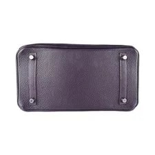 Auth Hermes Birkin 30 Cassis /Silvertone - z9279 4